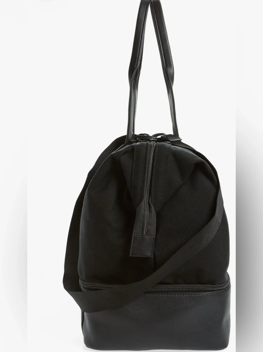 BEIS Black Two-Tier Weekender Travel Tote